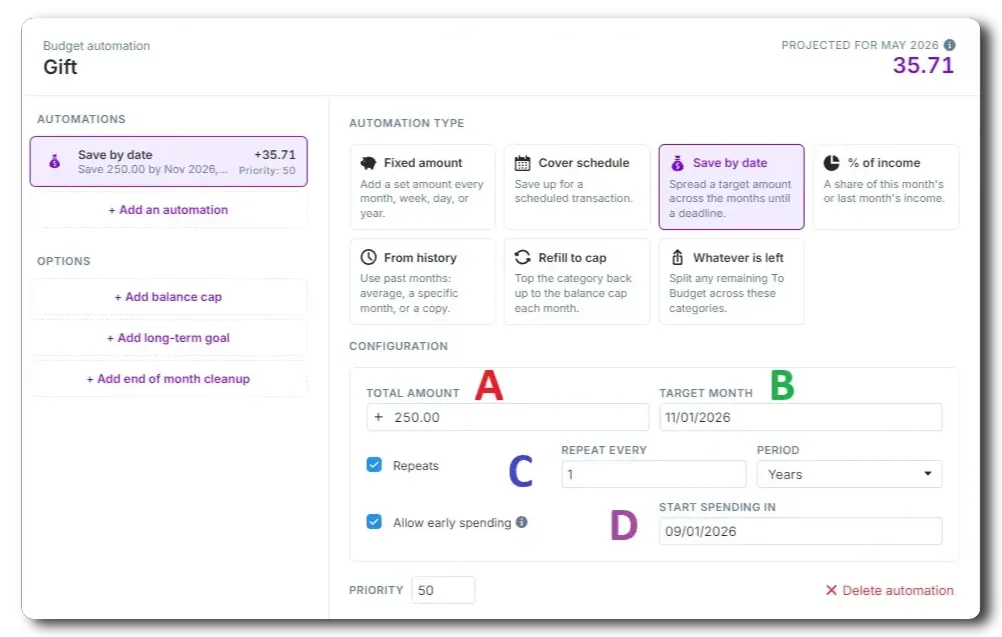 save by date automation